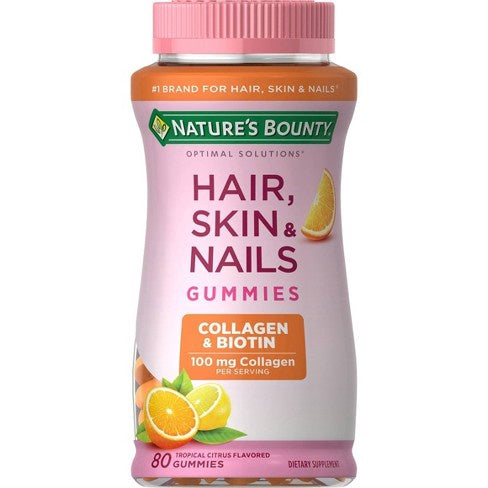 NATURE'S BOUNTY HAIR SKIN & NAILS PLUS COLLAGEN GUMMIES 80 CT
