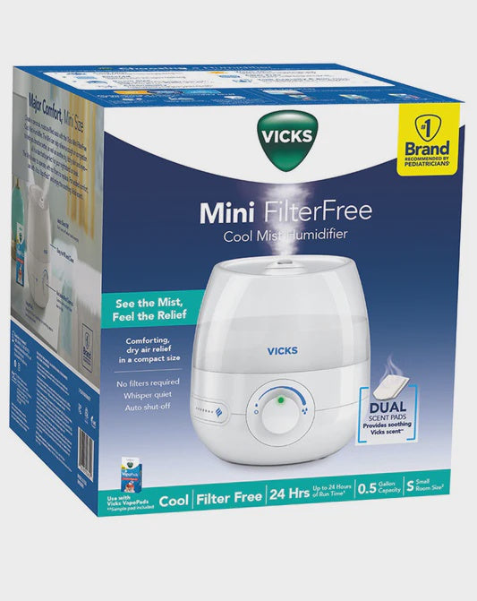 Vicks Mini Filter Free Cool Mist 0.5 Gallon Humidifier for Small Rooms
