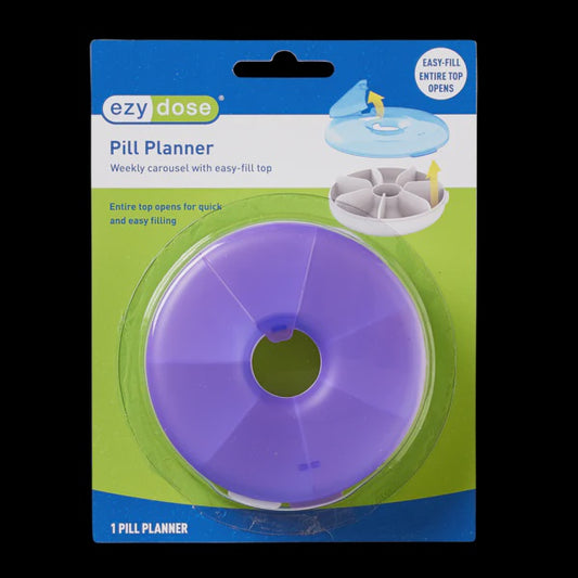 EZY DOSE PILL PLANNER WEEKLY CAROUSEL WITH EASY-FILL TOP