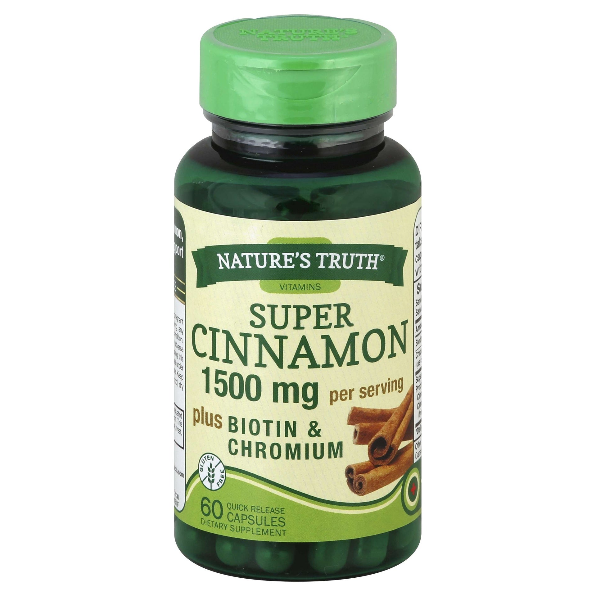 NATURE'S TRUTH CINNAMON + BIOTIN & CHROMIUM CAPSULES 60 CT