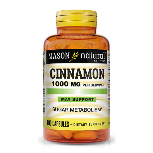 Mason Cinnamon 1000 Mg Natural Dietary Supplement Capsules, 100 Ea