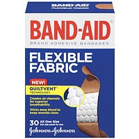 BAND-AID FLEXIBLE FABRIC ONE SIZE 30 CT