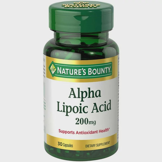 Nature's Bounty Alpha Lipoic Acid 200 mg Dietary Supplement 30 Capsules
