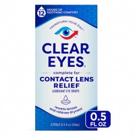 Clear Eyes Contact Lens Relief Soothing Eye Drops 0.50 oz