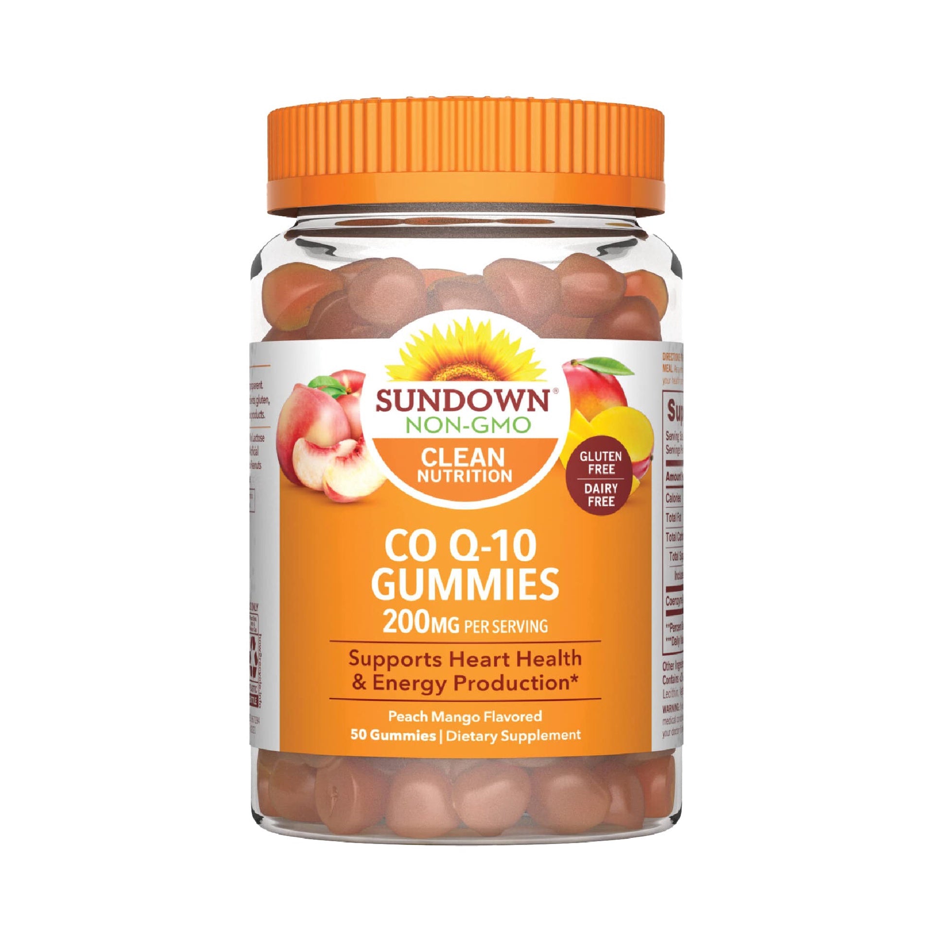 Sundown Naturals Co Q-10 Gummies Peach Mango - 200 mg - 50 Gummies