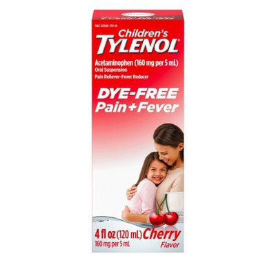 CHILDREN'S TYLENOL AGES 2-11 YEARS DYE-FREE CHERRY 4OZ