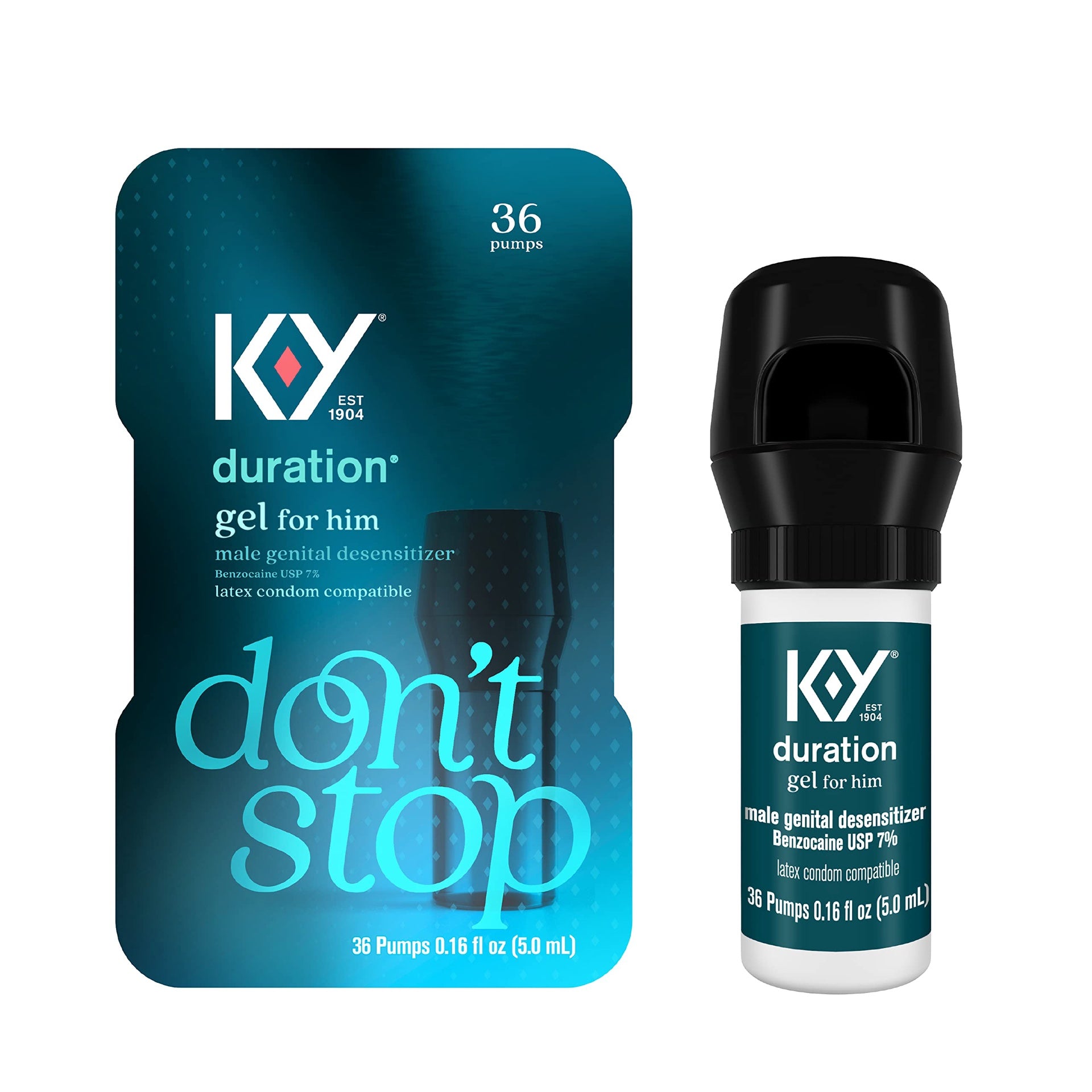 K Y Duration Gel for Men with Pump, Male Genital Desensitizer, 0.16 oz