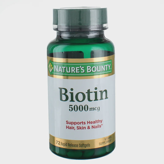 Nature's Bounty Biotin Rapid Release Softgels, 5000, Original, 72 Ct