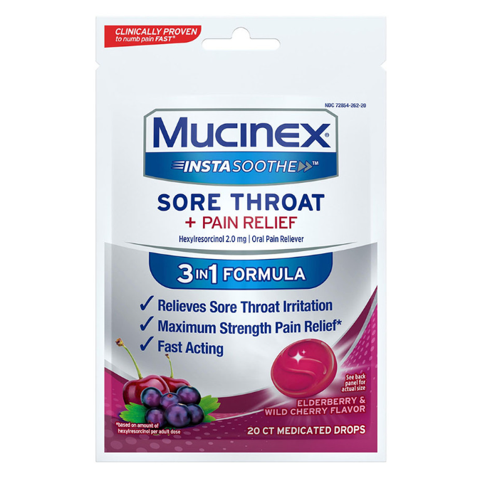 Mucinex Insta Soothe Drops, Elderberry And Wild Cherry, 20 Ea