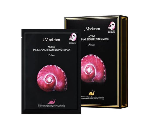 韩国JM 活力粉红蜗牛原液美白面膜10片JM Active Mask Pink snail-Brightening +Golden Caviar Mask10pcs