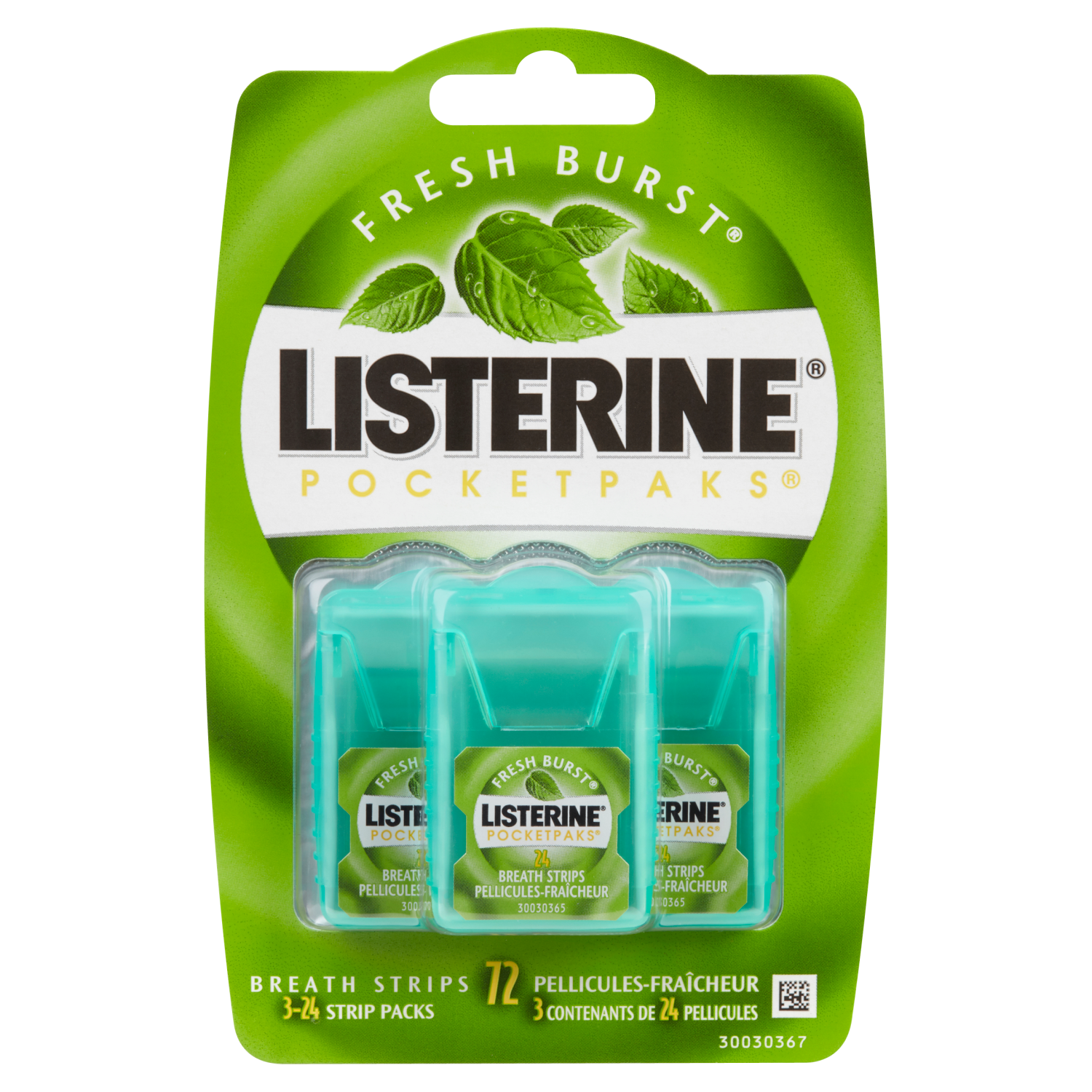 LISTERINE POCKETPAKS FRESHBURST STRIPS 72 CT