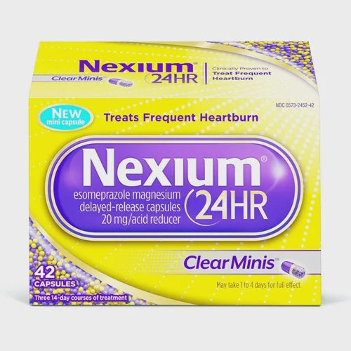 Nexium 24HR Treats Frequent Heartburn Clear Minis 42 Capsules