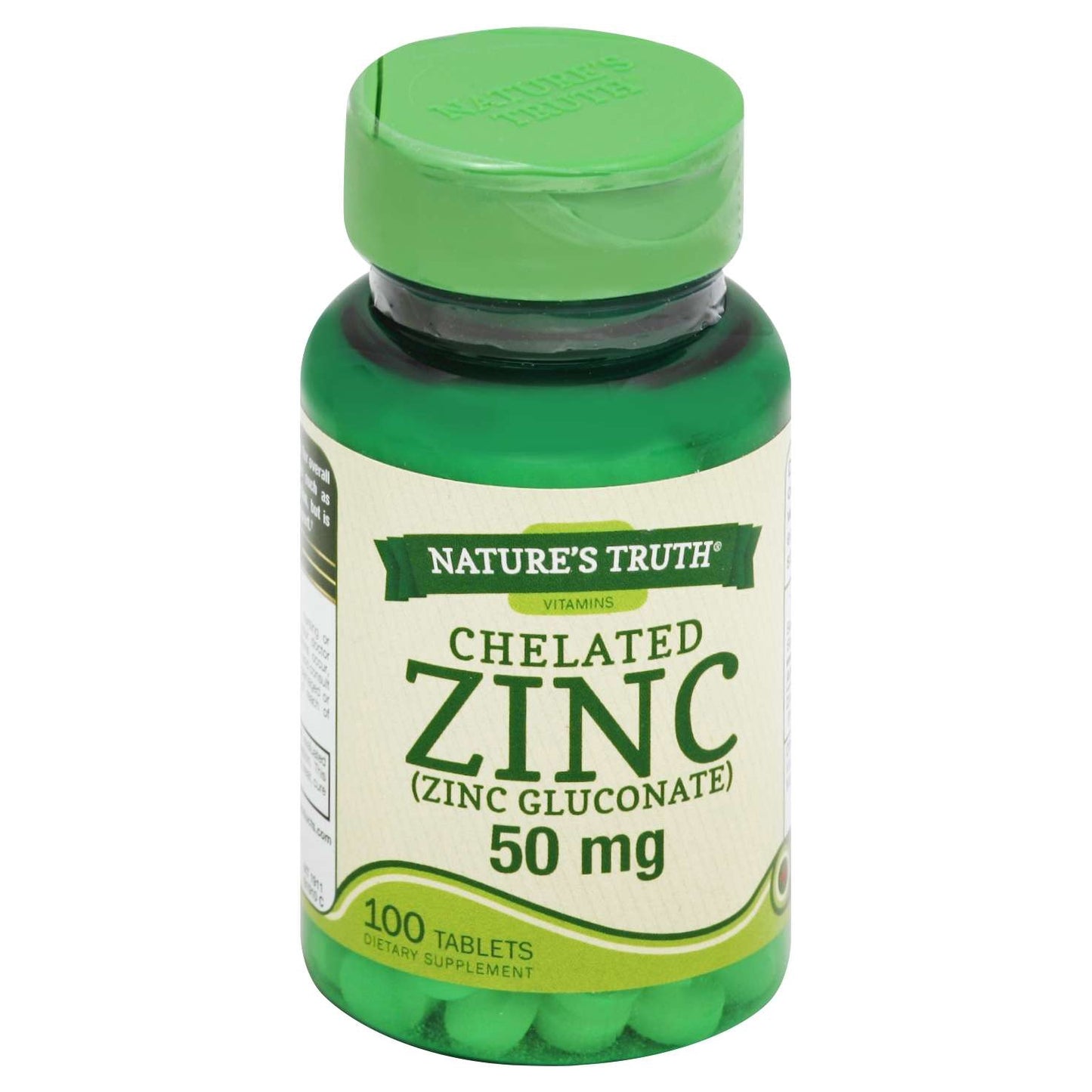 NATURE'S TRUTH CHELATED ZINC 50MG 100TABS