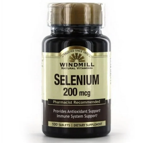 Windmill Natural Vitamins Selenium for Antioxidant and Immune system, 200 Mcg Tablets, 100 Ea