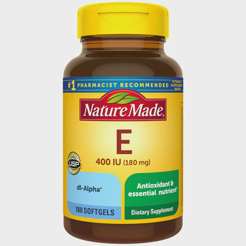 Nature Made Vitamin E - 400 IU dl-Alpha -- 180 mg - 180 Liquid Softgels