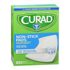 Curad Medium Non-Stick Pads 3 x 4 Inch, 20 Count