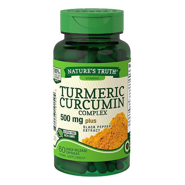 Nature's Truth Turmeric Curcumin Complex 500 mg Capsules Plus Black Pepper Extract, 60 Ct