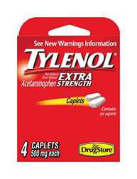 TYLENOL ACETAMINOPHEN EXTRA STRENGTH 500MG EA. 4 CAP