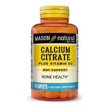 Mason Natural Calcium Citrate with Vitamin D3, 60 Caplets