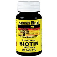 Nature's Blend Biotin 1000mcg Tablets 100 ct