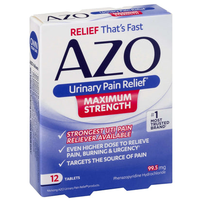 AZO URINARY PAIN RELIEF MAX STRENGTH 12TBS