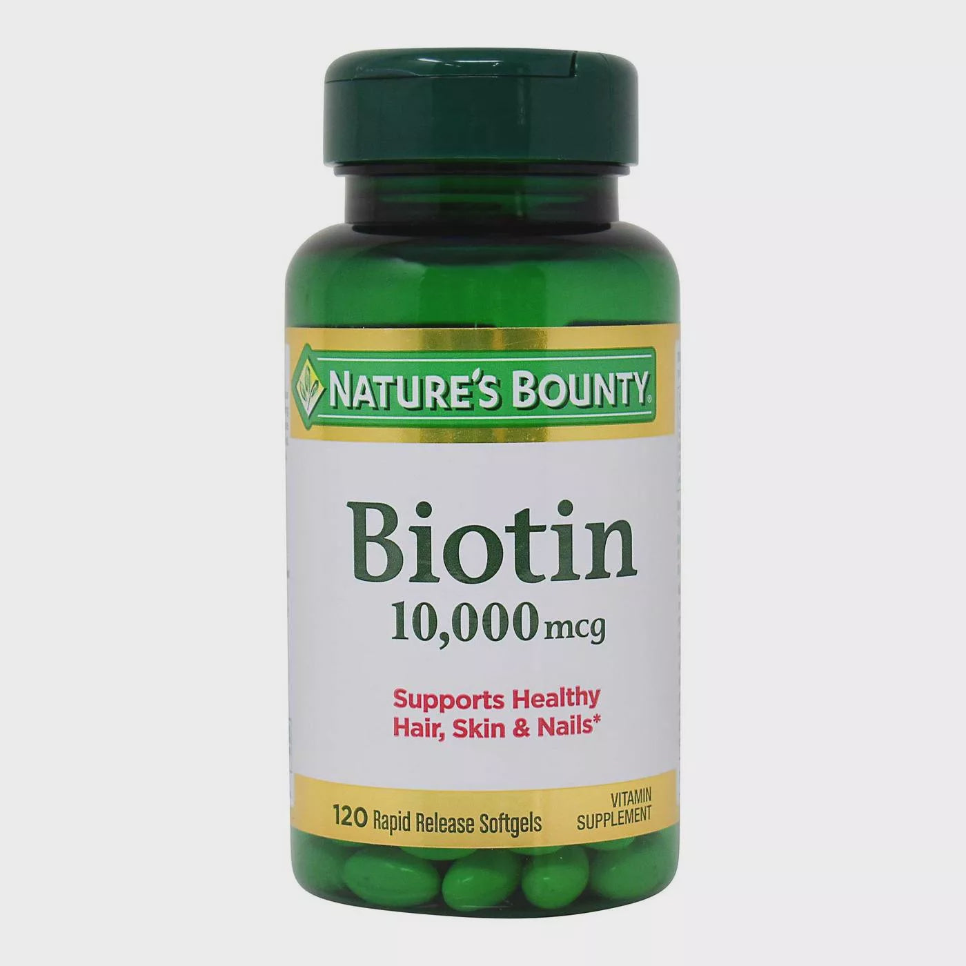 Nature's Bounty Biotin 10,000 mcg, Rapid Release Softgels 120 ea