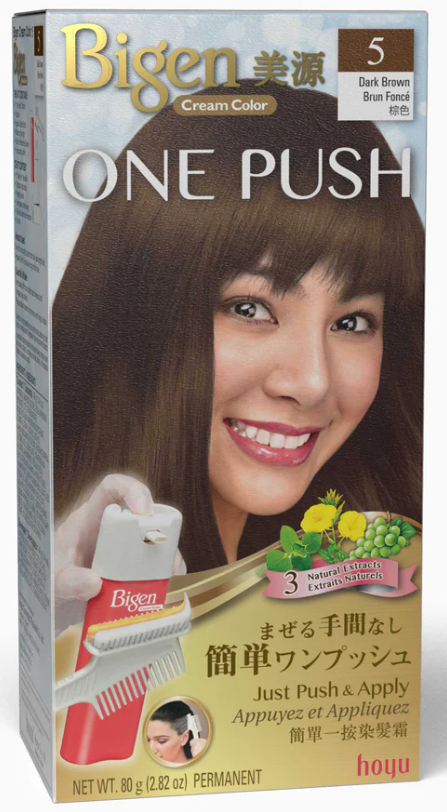 美源棕色5號 - BIGEN ONE PUSH #5 Dark Brown Brun Fonce