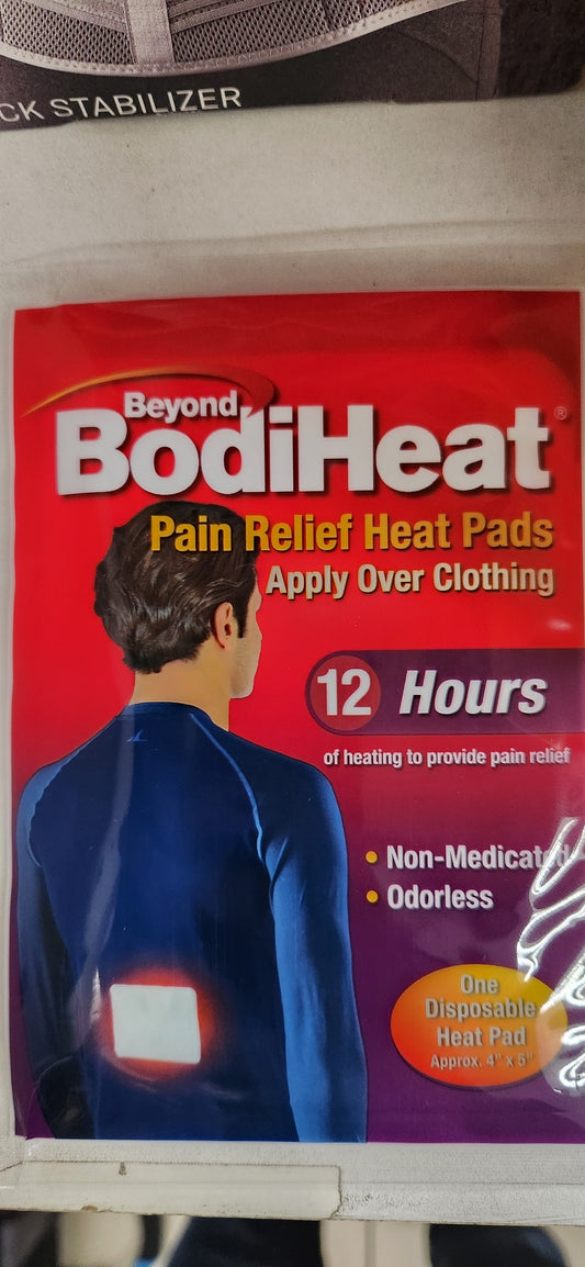Beyond BodiHeat Pain Reliever Heat Pads Apply Over Clothing 12Hours One Disposable