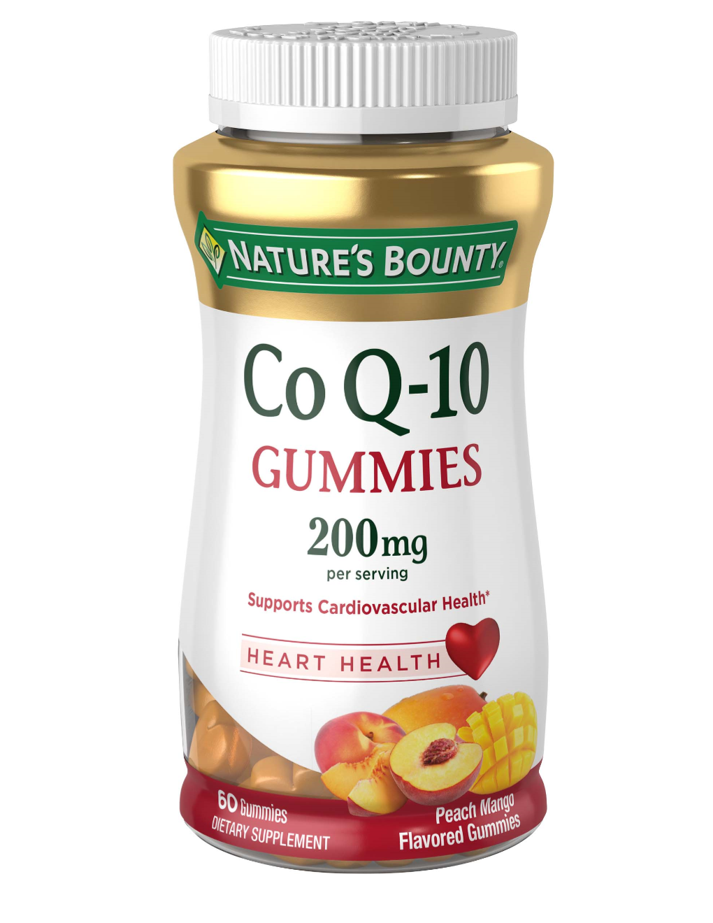 Nature's Bounty CoQ-10 Gummies 200 mg, Peach Mango Flavored 60 ea