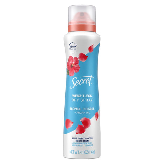 SECRET A/P & DEODORANT DRY SPRAY TROPICAL HIBISCUS 4.1 OZ