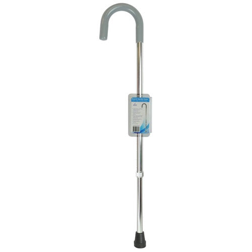 Blue Jay Round Handle Cane Silver with Vinyl Comfort Grip