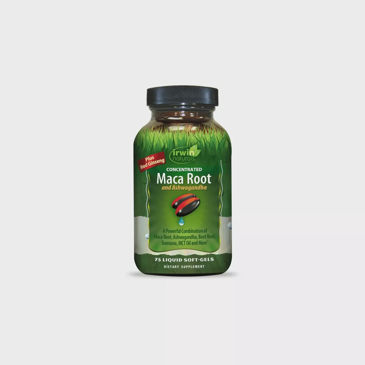 Irwin Naturals Herbal Supplements Concentrated (玛卡根&南非醉茄) Maca Root andAshwagandha Softgel 75ct