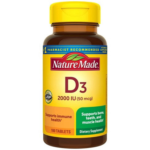Nature Made Vitamin D 2000IU Tablets 90+10 ct Bonus Pack