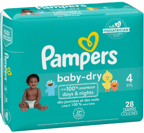 Pampers Baby-Dry 28 Diapers (Size 4; for 22-37 lb or 10-17 kg kids)