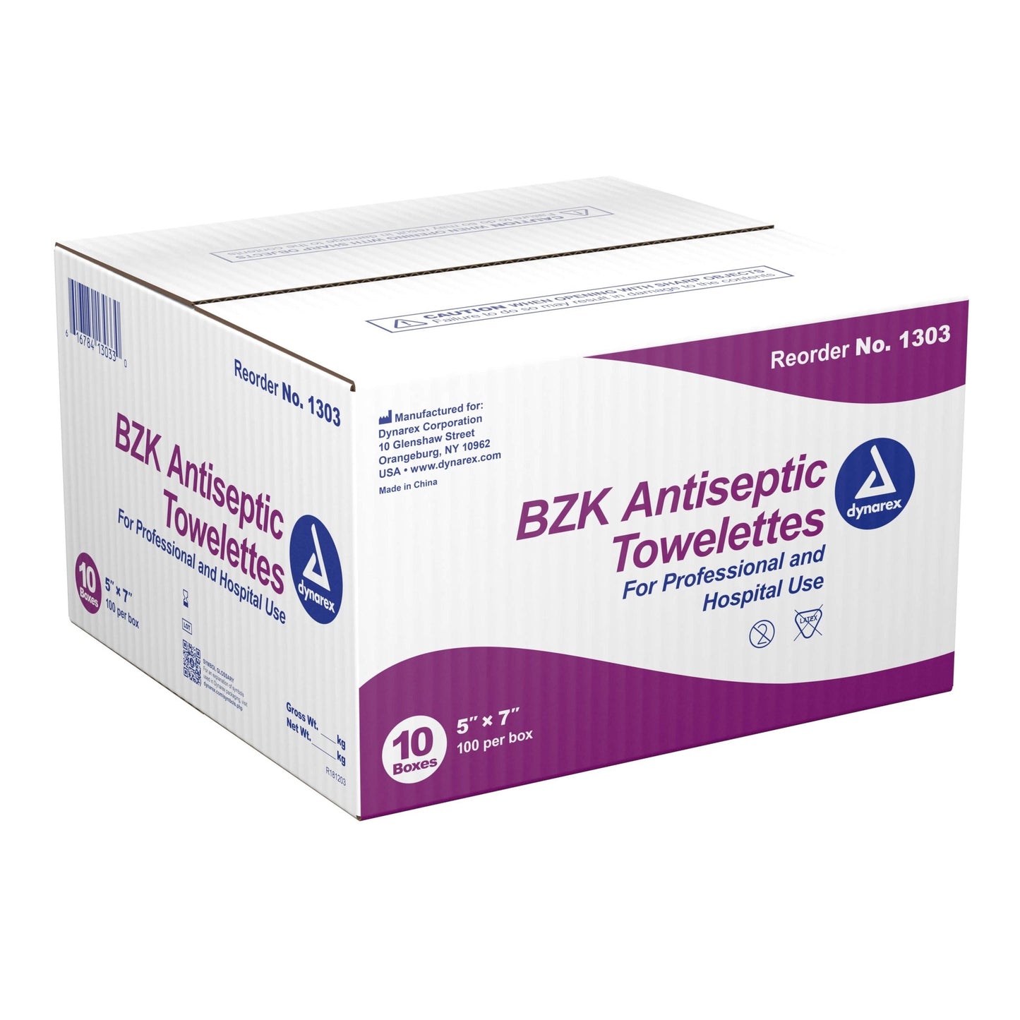 DYNAREX BZK ANTISEPTIC TOWELETTES 100 PACKETS