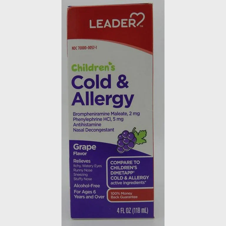 LEADER(TM) COLD & ALLERGY CHILDREN'S LIQUID GRAPE 4 OZ (