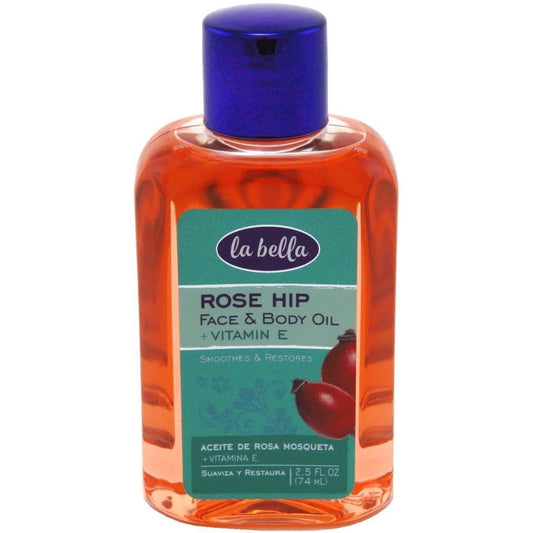 FACE & BODY OIL W/ROSEHIP+VITAMIN E 2.5 OZ