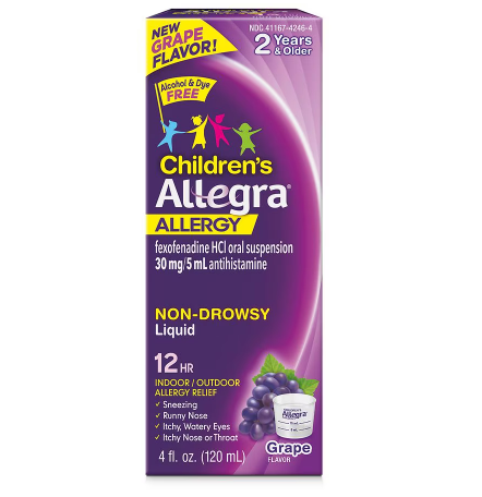Allegra Children's 12 Hour Non-Drowsy Antihistamine Liquid, Grape4.0fl oz