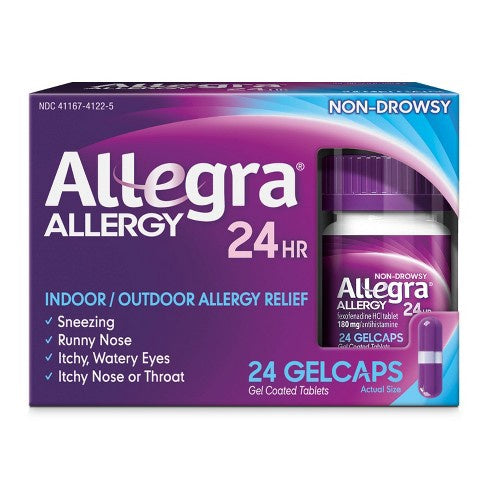 Allegra 24 Hour Allergy Relief 180MG 24 Gel Caps