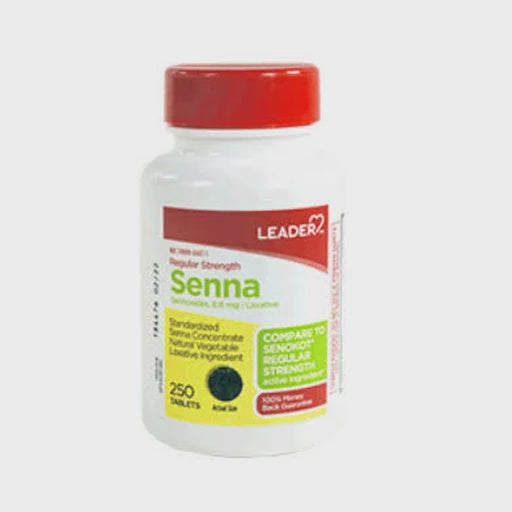 *Leader Laxative, Senna, Regular Strength, 8.6 mg, Tablets,50ea