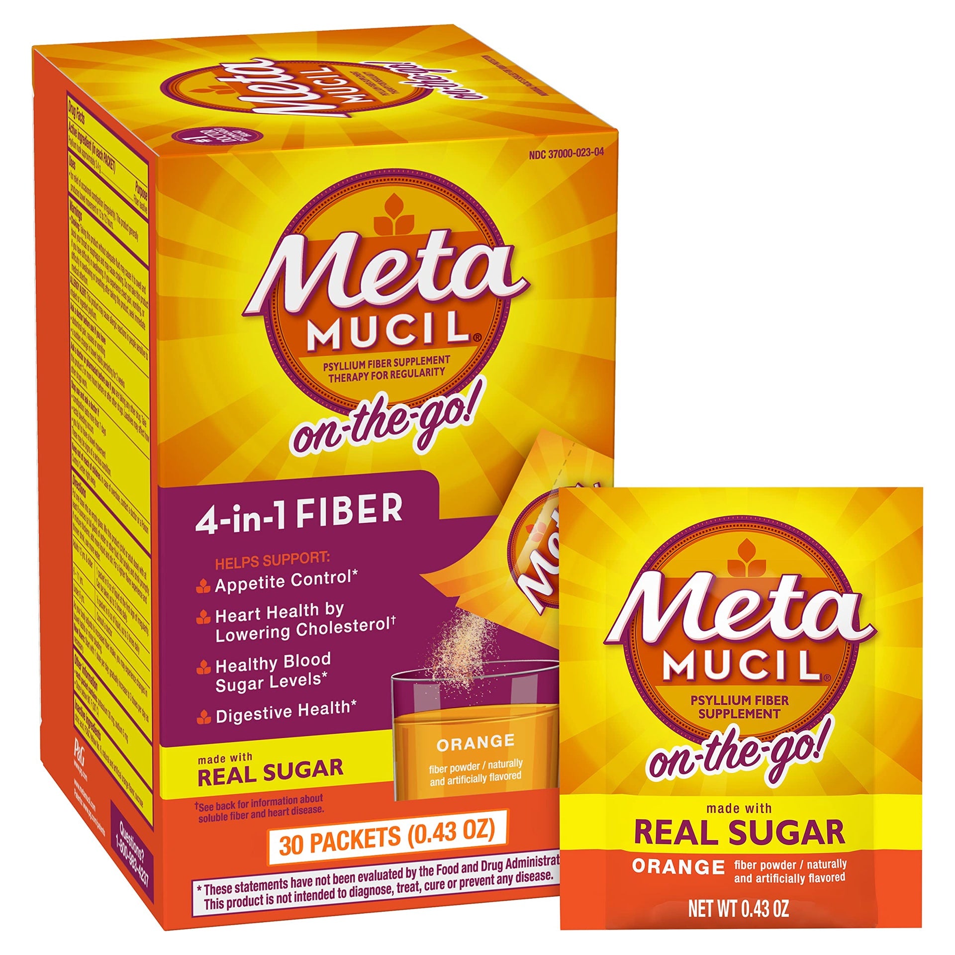 Metamucil Smooth Texture Orange Single Dose Packets 30 Each