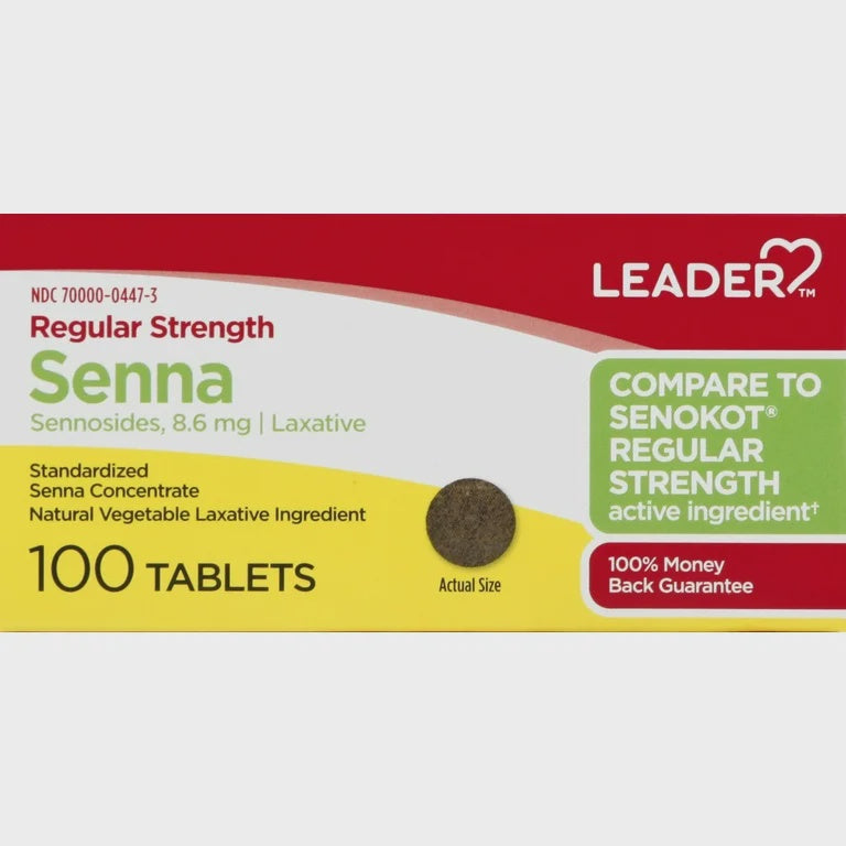 LEADER(TM) LAXATIVE SENNOSIDES 8.6MG TABLETS 100 CT