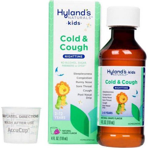 Hyland's Naturals Kids Cold & Cough Nighttime Syrup - Grape - 4 Fl Oz