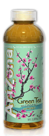 Arizona Green Tea, Ginseng and Honey 绿茶, 16 fl oz