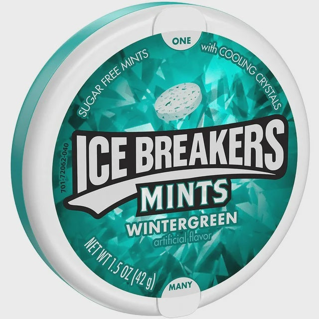 Ice Breakers Mints, Sugar Free, Wintergreen - 1.5 oz tins