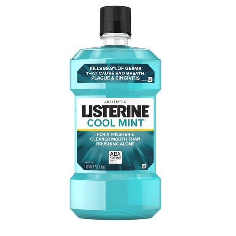 Listerine Antiseptic Mouthwash For Bad Breath And Plaque Cool Mint - 1.5l