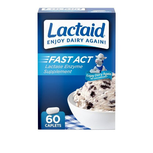 LACTAID FAST ACT LACTASE SUPPLEMENT CAPLETS 60 CT