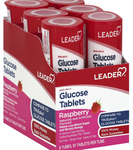 LEADER GLUCOSE TABLETS RASPBERRY 10 CHEWABLE TABLETS