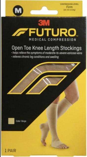 FUTURO OPEN TOE KNEE LENGTH STOCKINGS M