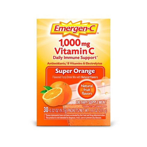 Emergen-C 1000Mg Vitamin C Super Orange Drink Mix 10 Ct